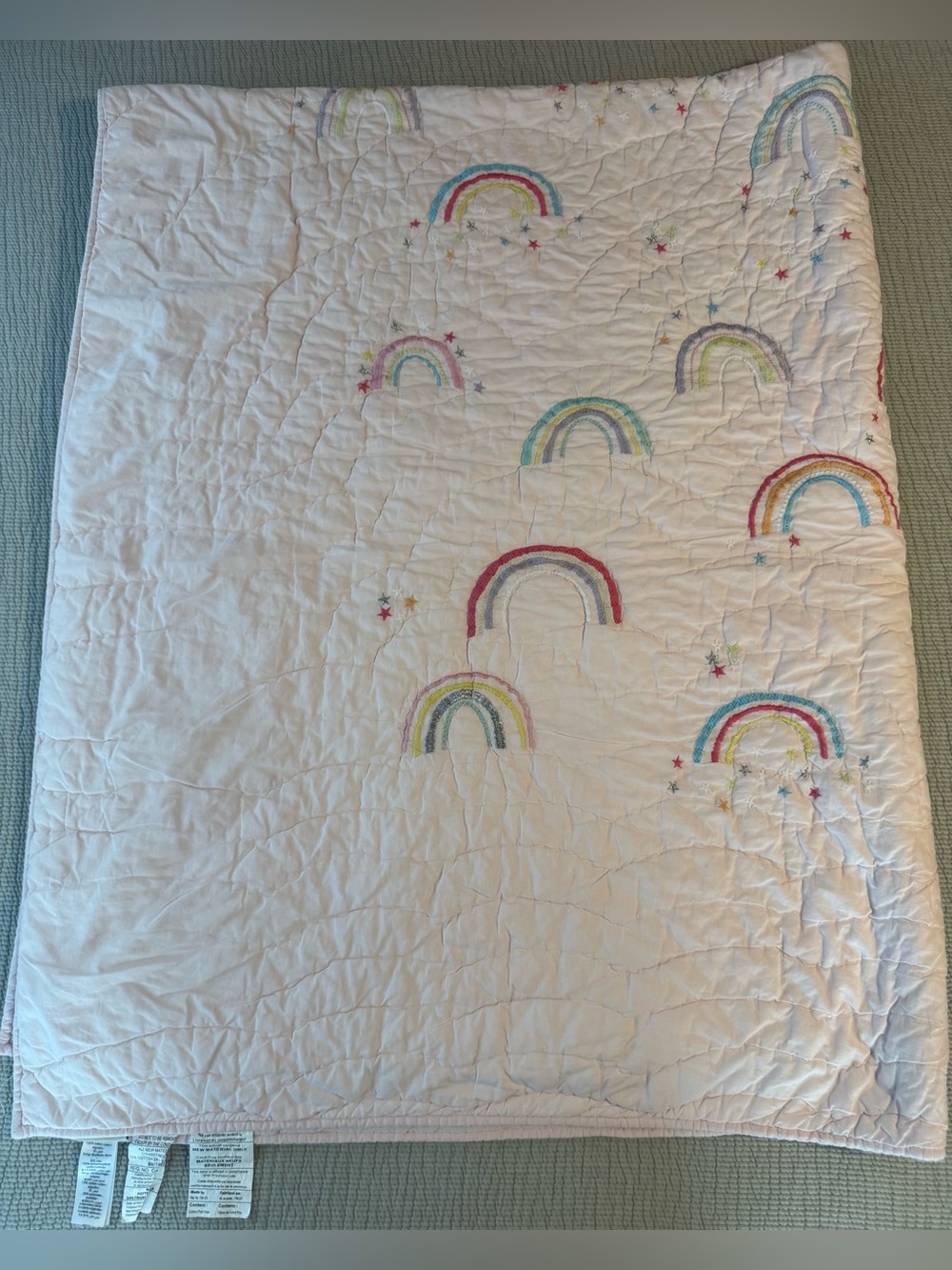 Pottery Barn Kids Rainbow Stitched Twin Quilt